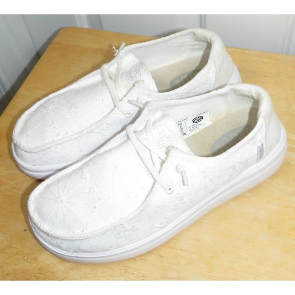 Hey Dude Wendy Rise Eyelet 'Chapel Bells' Slip On Comfort Shoes Women's Size 7